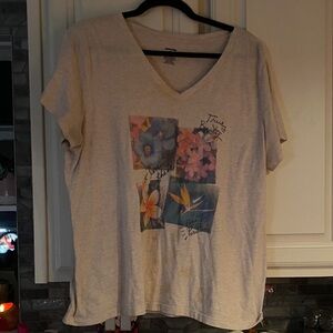 Sonoma Beige Floral Graphic Tee